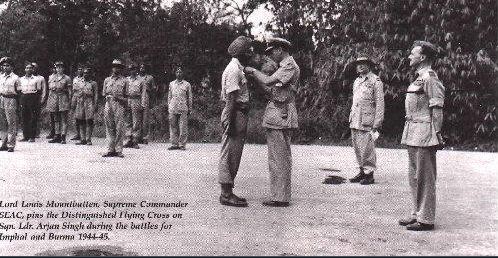 Arajn Singh Awarded after battle of Imphal