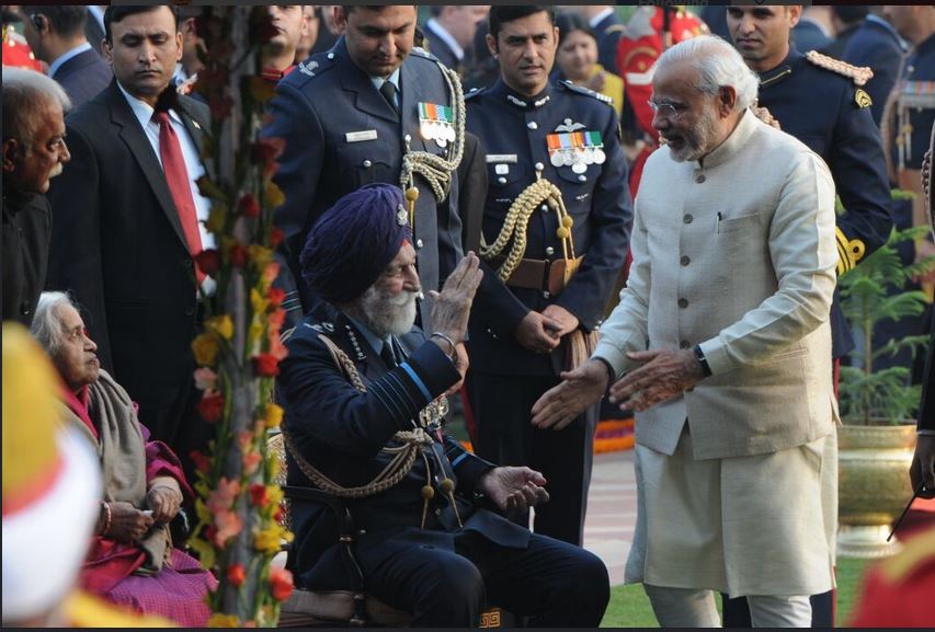 Arjan Singh Saluting PM Narendra Modi