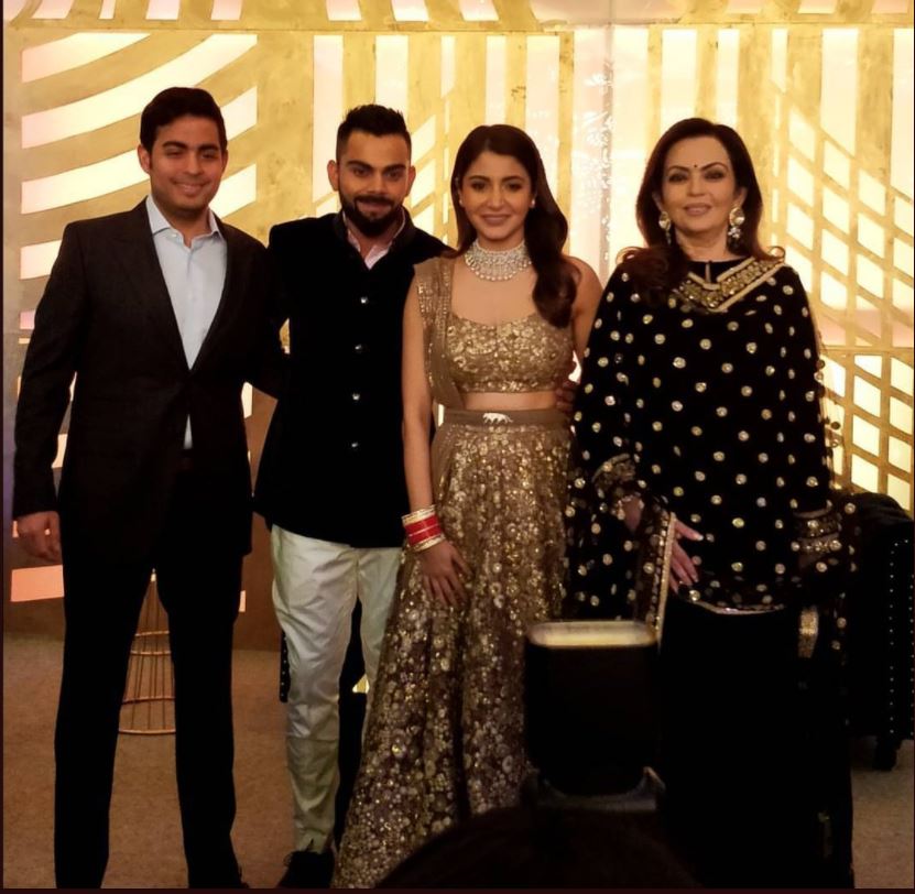 Nita Ambani and her son at Virat and Anushka's wedding reception