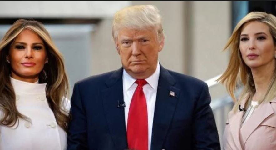 Donald Trump with his wife Melania and daughter Ivanka