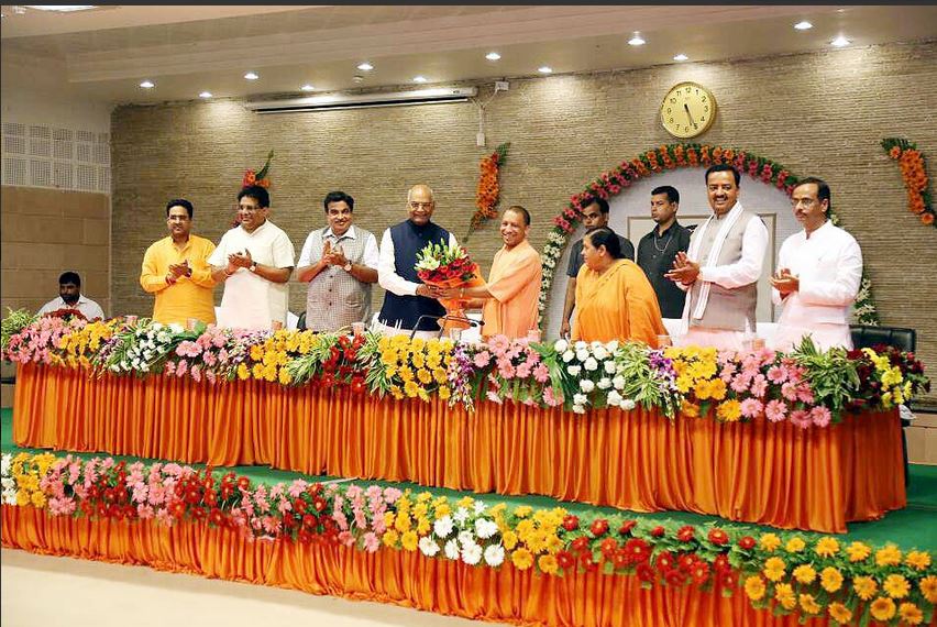 Yogi welcomes Ram kovind in Uttar Pradesh