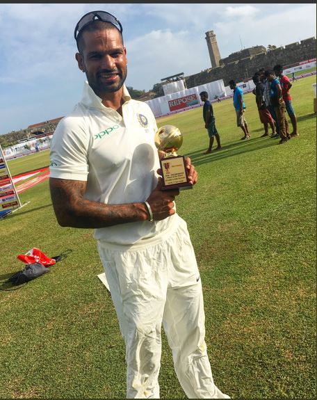 Shikhar Dhawan declared Man of match in Galle Test