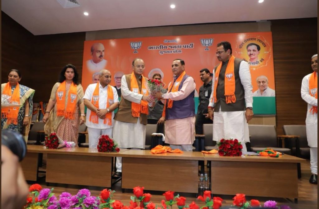 Vijay Rupani chief minister and Nitin Patel deputy chief minister